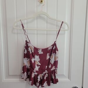 Free‎ People Free April Floral Corset Top in Wine Bond